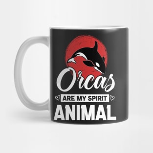 Orcas Are My Spirit Animal Japan Flag Funny Orca Whale quote Mug